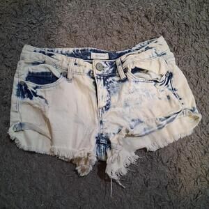2010s Indie Sleaze Distressed Acid Wash Micro Shorts Y2k Size 3 Low Rise